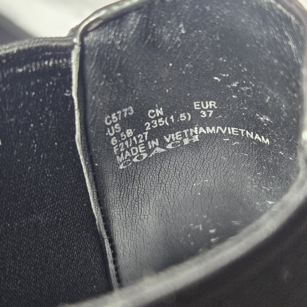 NWB Coach Lory Leather Boot Bootie Black w/ Gold Stud Logo Detail Women sz 6.5B - Picture 10 of 16